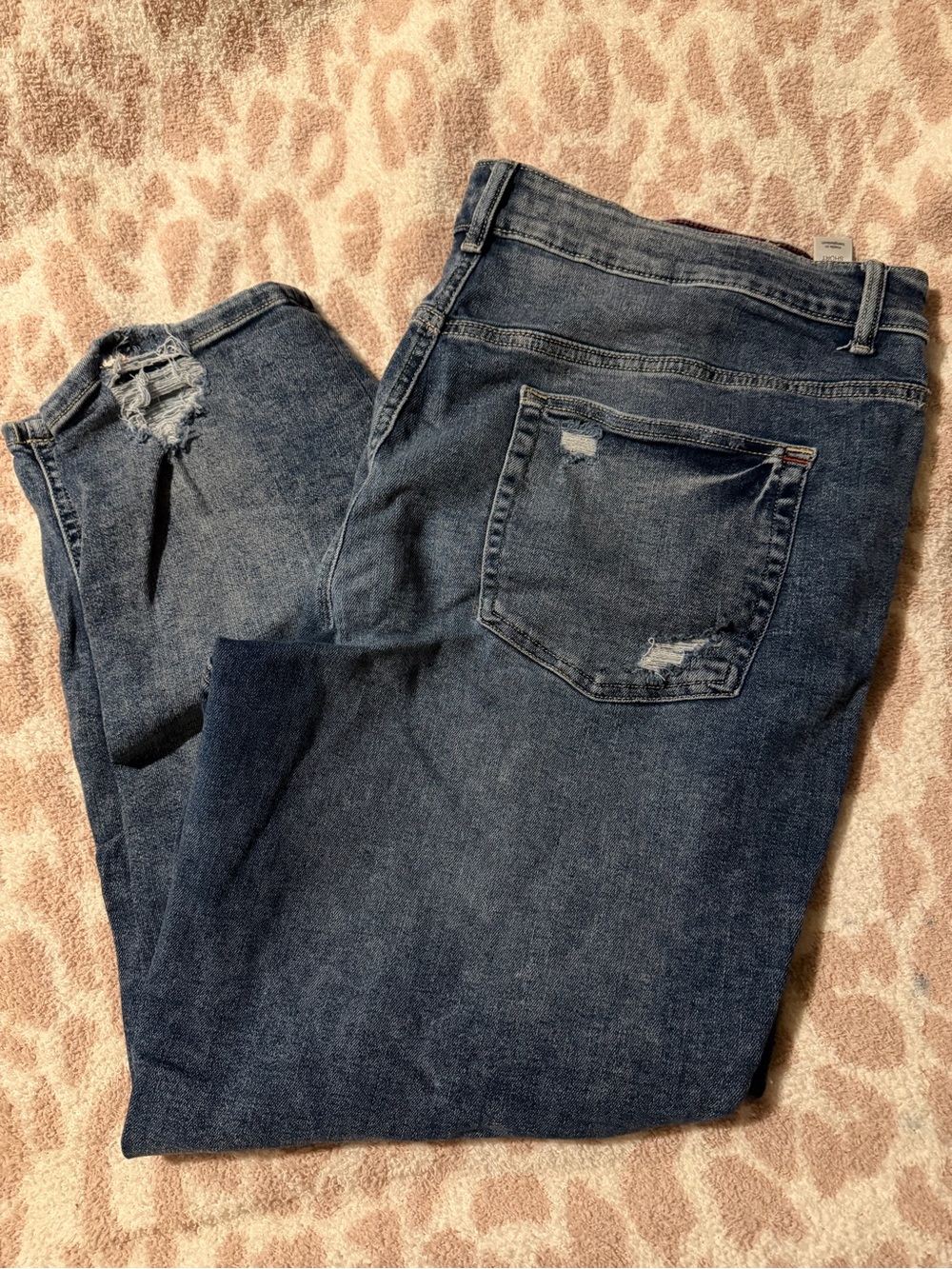 Maurices Women's Boyfriend Jeans Dark Blue Distressed
